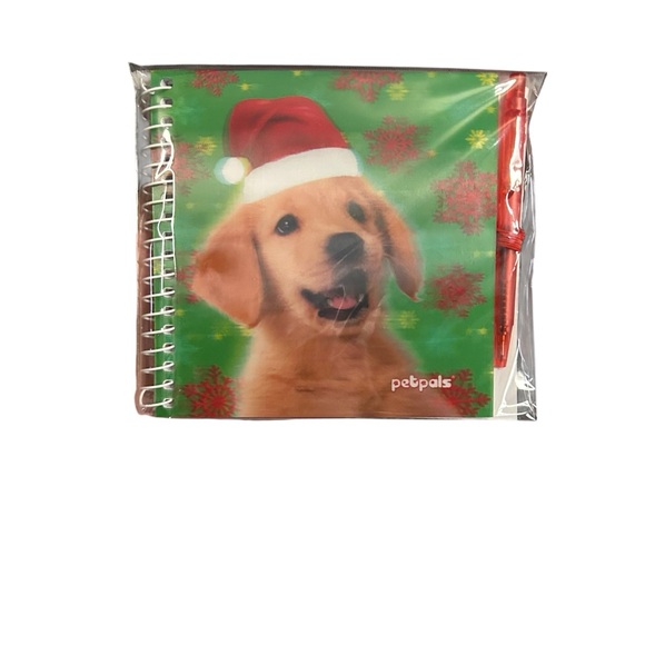 Holiday Golden Retriever Santa Hat Petpals Notebook & Pen SetChristmas - Picture 5 of 9
